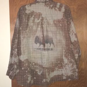 Arrow xxl button down heavily distressed l/s shirt